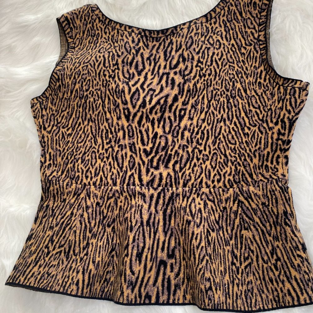 Maxwell Made Leopard Print Knit Corset Sleeveless Top NWT Women's Size Medium - Picture 8 of 11